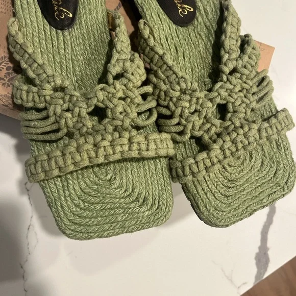 Free People Green Crochet Braided Sandals - Picture 2 of 5